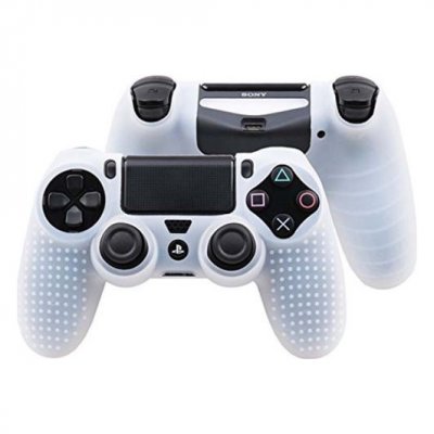 OEM Coque de protection en silicone antid&eacute;rapant pour manette PS4/Slim/Pro - Blanc