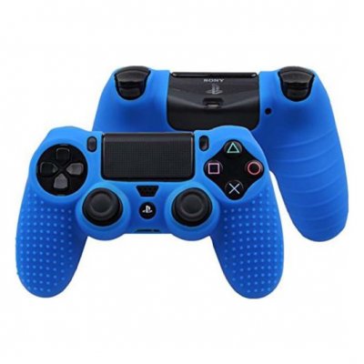 OEM Coque de protection en silicone antid&eacute;rapant pour manette PS4/Slim/Pro - Bleu