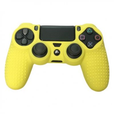 OEM Coque de protection en silicone antid&eacute;rapant pour manette PS4/Slim/Pro - Jaune