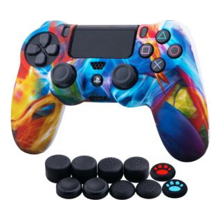 GENERIQUE Coque de protection en silicone avec 10 couverture de joystick pour Manette PS4 Multicolore #1