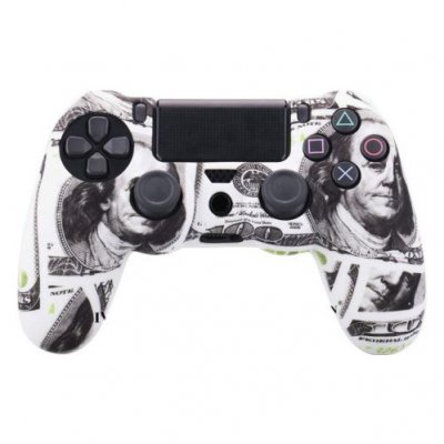OEM Coque de protection en silicone pour manette PS4/Slim/Pro - Blanc&Noir