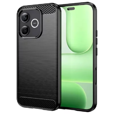 HTDMOBILES Coque de protection Honor 600 Lite 5G Silicone Gel Carbone Noir + Film Ecran