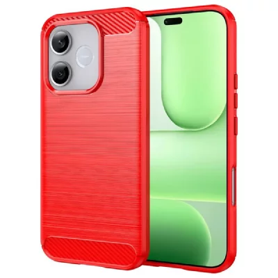 HTDMOBILES Coque de protection Honor 600 Lite 5G Silicone Gel Carbone Rouge + Film Ecran