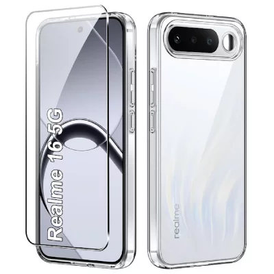 HTDMOBILES Coque de protection Realme 16 5G Silicone Gel Fine - Film Ecran - Transparent