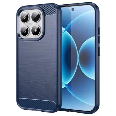 HTDMOBILES Coque de protection Xiaomi 17 5G Silicone Gel Carbone Bleu Fonc&eacute; + Film Ecran