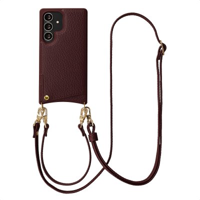 SELENCIA Coque de t&eacute;l&eacute;phone Nova avec cordon et porte-cartes pour Samsung Galaxy S25 Ultra Bold Burgundy