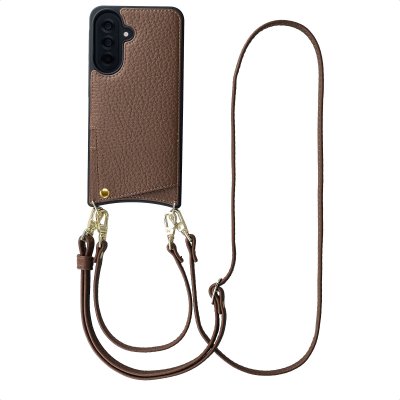 SELENCIA Coque de t&eacute;lephone Nova avec cordon et porte-cartes Samsung Galaxy A37 (5G) - Mocha Brown