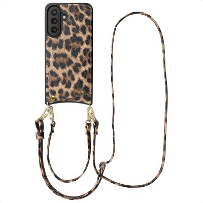 SELENCIA Coque de t&eacute;lephone Nova avec cordon et porte-cartes Samsung Galaxy A57 (5G) - Leopard