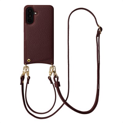 SELENCIA Coque de t&eacute;l&eacute;phone Nova Croco avec cordon et porte-cartes pour Samsung Galaxy A36 - Bold Burgundy