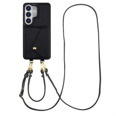 SELENCIA Coque de t&eacute;lephone Sera avec cordon et porte-cartes enveloppe pour Samsung Galaxy S26 Ultra - Noir