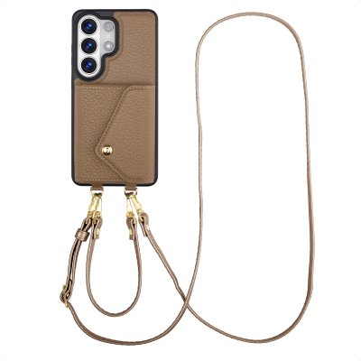 SELENCIA Coque de t&eacute;lephone Sera avec cordon et porte-cartes enveloppe pour Samsung Galaxy S26 Ultra - Taupe
