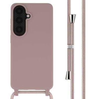IMOSHION Coque en silicone avec cordon pour Samsung Galaxy S26 Plus - Sand Pink