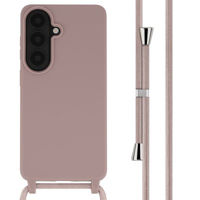 IMOSHION Coque en silicone avec cordon pour Samsung Galaxy S26 - Sand Pink