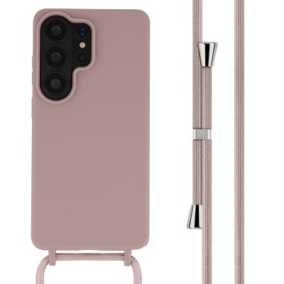 IMOSHION Coque en silicone avec cordon pour Samsung Galaxy S26 Ultra - Sand Pink