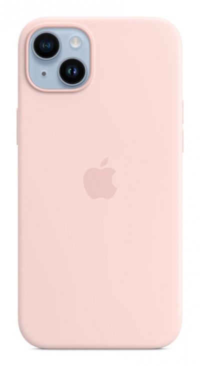 APPLE Coque en silicone avec MagSafe pour  iPhone 14 Plus Rose craie 