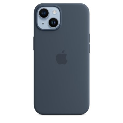 APPLE Coque en silicone avec MagSafe pour iPhone 14 - Bleu orage