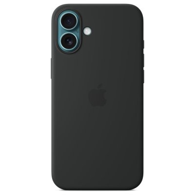 APPLE Coque en silicone avec MagSafe pour iPhone 16 Noir 