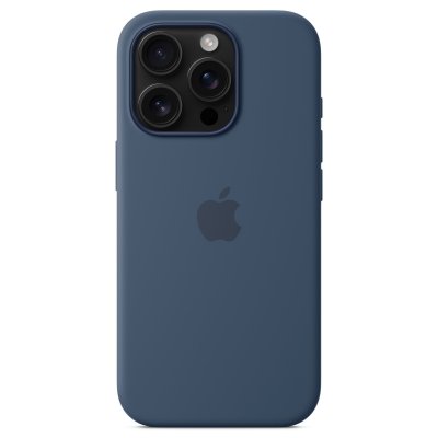 APPLE Coque en silicone avec MagSafe pour iPhone 16 Pro Denim 