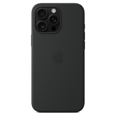 APPLE Coque en silicone avec MagSafe pour iPhone 16 Pro Max Noir 