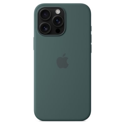 APPLE Coque en silicone avec MagSafe pour iPhone 16 Pro Max Vert lacustre 