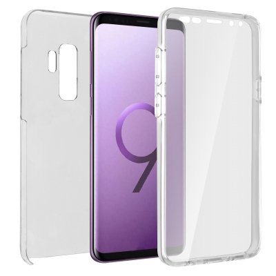 AVIZAR Coque en silicone double transparente  pour Samsung Galaxy S9 Plus