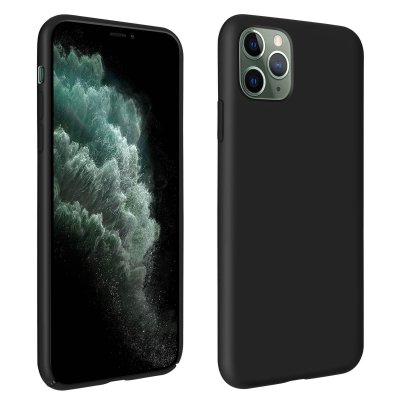 AVIZAR Coque en silicone semi-rigide noir mat  pour Apple iPhone 11 Pro Max