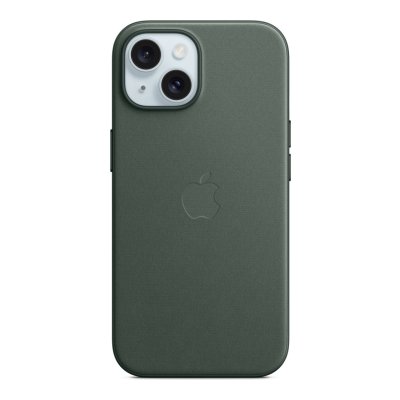 APPLE Coque en tissage fin avec MagSafe pour iPhone 15 Plus Ch&ecirc;ne vert