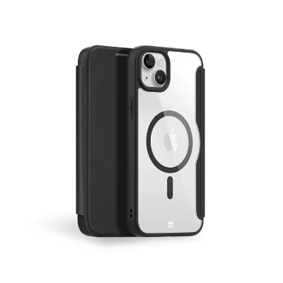 FORCE CASE Coque et &eacute;tui t&eacute;l&eacute;phone mobile Forcecase Folio Magsafe IP15 Plus Noir