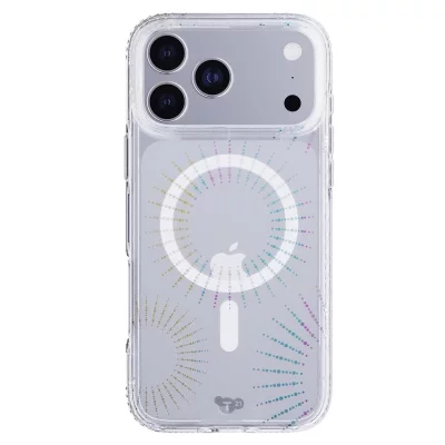 TECH21 Coque EvoSparkle pour iPhone 17 Pro Max Compatible MagSafe Effet Lunaire Transparent