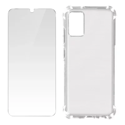 AVIZAR Coque + Film Samsung Galaxy A02s Coque Souple et Verre Tremp&eacute; Transparent