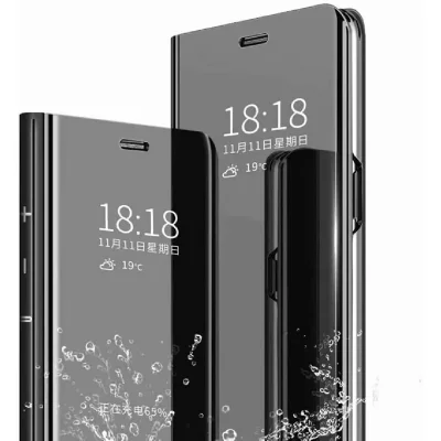 LITTLE BOUTIK Coque Folio Rabat Miroir Noir Pour Samsung Galaxy S21 5G
