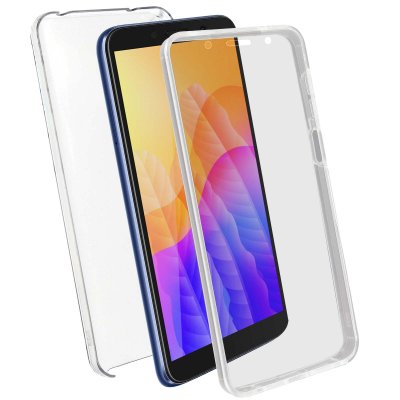 AVIZAR Coque Huawei Y5p Protection Arri&egrave;re Rigide + Avant Souple Transparent