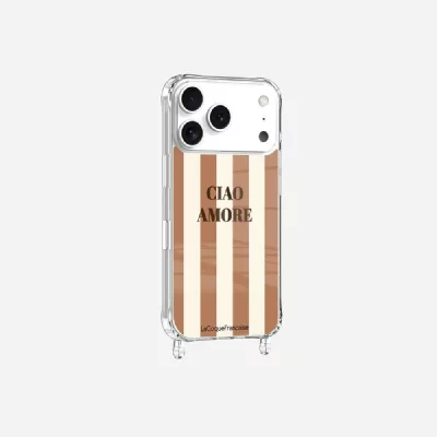 LA COQUE FRANCAISE Coque imprim&eacute;e La coque Fran&ccedil;aise MagSafe Ciao Amore avec anneau Beige pour iPhone 17 Pro Max
