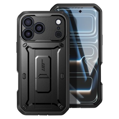 SUPCASE Coque Int&eacute;grale pour iPhone 17 Pro Max S&eacute;rie Unicorn Beetle Pro avec B&eacute;quille Noir