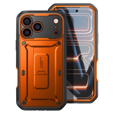 SUPCASE Coque Int&eacute;grale pour iPhone 17 Pro Max S&eacute;rie Unicorn Beetle Pro avec B&eacute;quille Orange