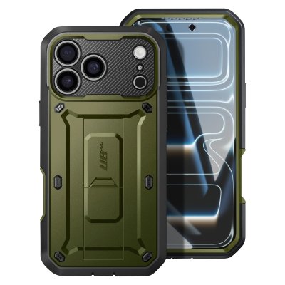 SUPCASE Coque Int&eacute;grale pour iPhone 17 Pro S&eacute;rie Unicorn Beetle Pro avec B&eacute;quille Kaki