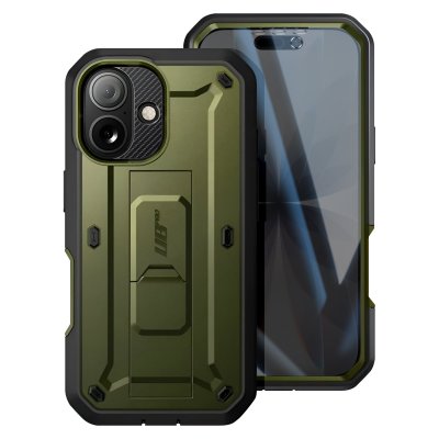 SUPCASE Coque Int&eacute;grale pour iPhone 17 S&eacute;rie Unicorn Beetle Pro avec B&eacute;quille Kaki
