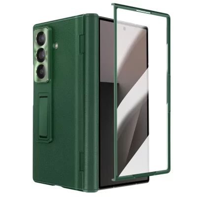 AVIZAR Coque Int&eacute;grale pour Samsung Galaxy Z Fold 7 avec Verre tremp&eacute; et B&eacute;quille Vert