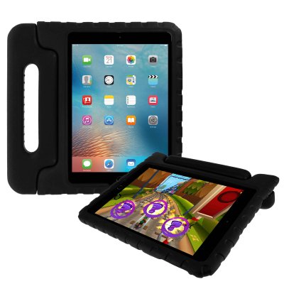 AVIZAR Coque iPad 5 / 6 / Air Protection Antichocs Sp&eacute;cial Enfant avec Poign&eacute;e Noir
