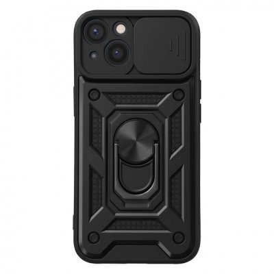 MAYAXESS Coque iPhone 13 Antichoc Cache Objectif Anneau Support Magn&eacute;tique Noir