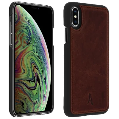 AKASHI Coque iPhone X / XS  - Marron
