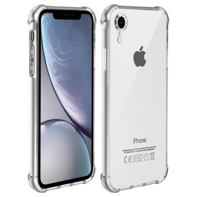 AVIZAR Coque iPhone XR Protection Souple Silicone gel Angles renforc&eacute;s - Transparent