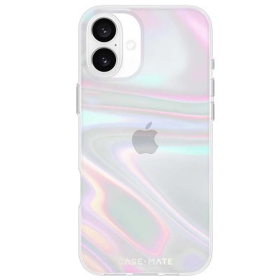 CASE MATE Coque Iridescent pour iPhone 16 Plus Design Soap Bubble Multicolore