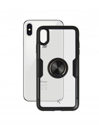 KSIX Coque  360 Ring pour iPhone XS Max Transparente