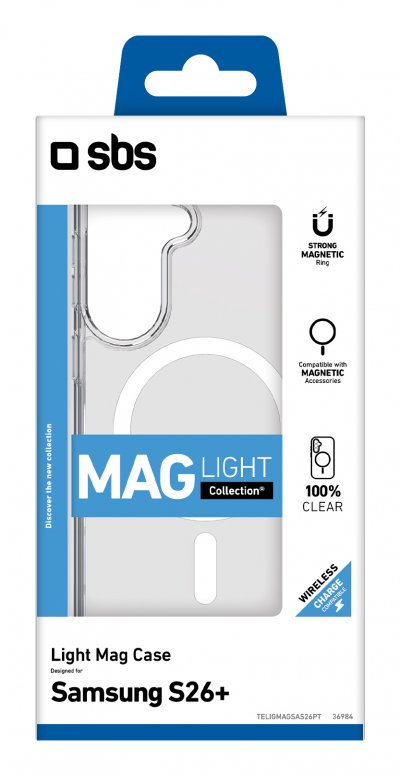 SBS Coque Light Mag Samsung S26 Plus, transparente