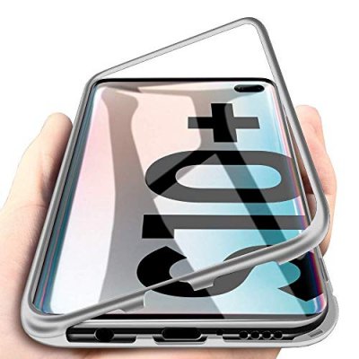 PHONILLICO Coque magn&eacute;tique argent protection m&eacute;tal pour samsung galaxy s10 plus []