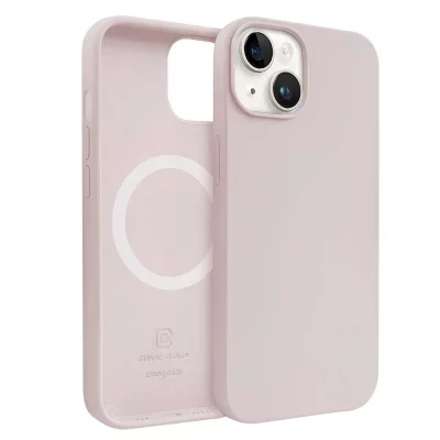 CRONG Coque MagSafe en Silicone pour iPhone 14 Plus avec Anneau Magn&eacute;tique Int&eacute;gr&eacute;  Rose