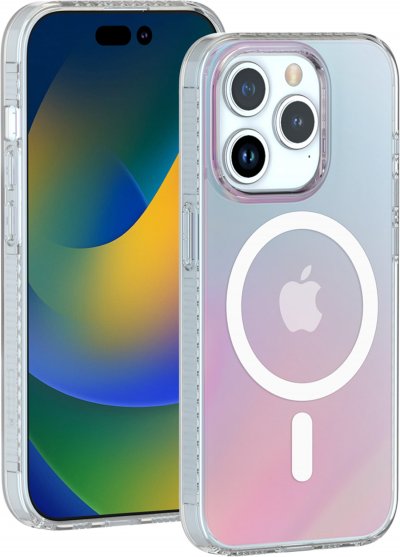 BIGBEN CONNECTED Coque MagSafe IP15 Pro Semi-transparente Iris&eacute;e