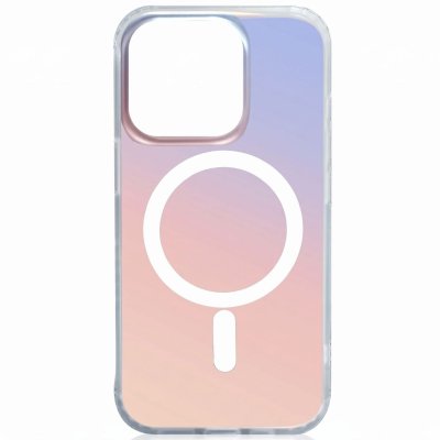 3MK Coque MagSafe iPhone 15 Pro Holographique Antichoc Anti-Chutes Multicolore