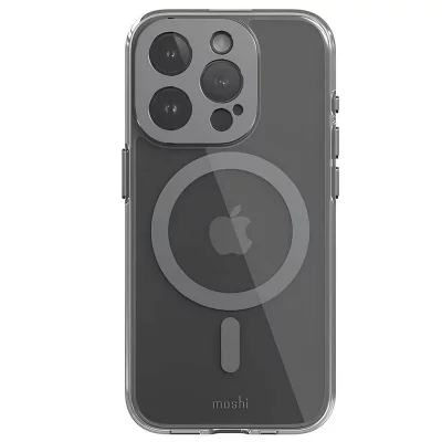 MOSHI Coque MagSafe iPhone 15 Pro mod&egrave;le iGlaze Ultra R&eacute;sistant Durable Gris